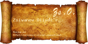 Zsivanov Olivér névjegykártya