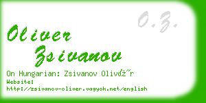 oliver zsivanov business card